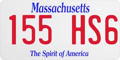 MA license plate 155HS6