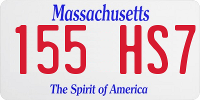 MA license plate 155HS7