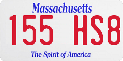 MA license plate 155HS8