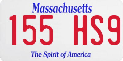 MA license plate 155HS9