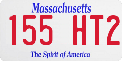 MA license plate 155HT2
