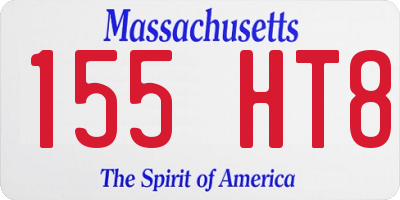 MA license plate 155HT8