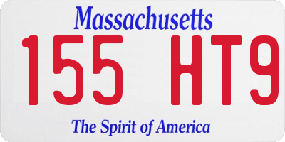 MA license plate 155HT9