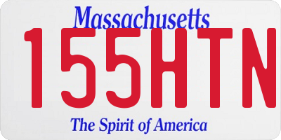 MA license plate 155HTN