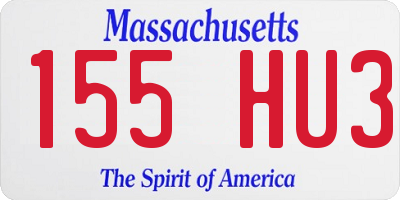 MA license plate 155HU3
