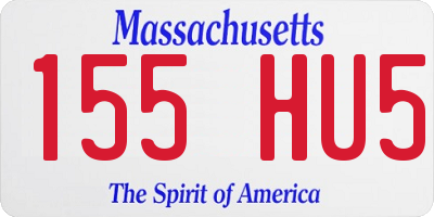 MA license plate 155HU5
