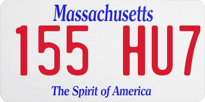 MA license plate 155HU7