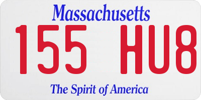 MA license plate 155HU8