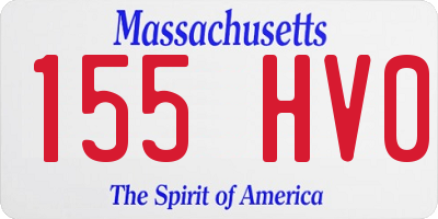 MA license plate 155HV0