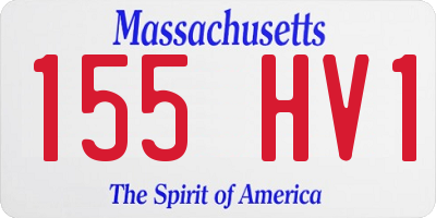 MA license plate 155HV1