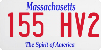 MA license plate 155HV2