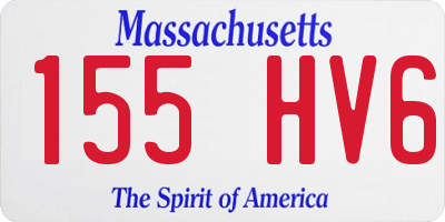 MA license plate 155HV6