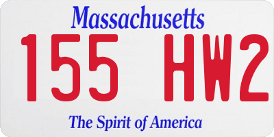 MA license plate 155HW2