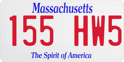 MA license plate 155HW5