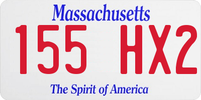 MA license plate 155HX2