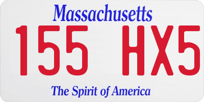 MA license plate 155HX5