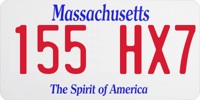 MA license plate 155HX7