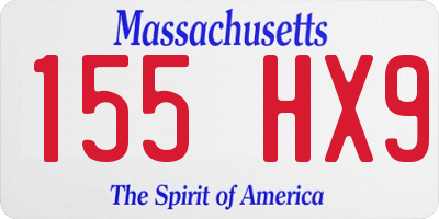 MA license plate 155HX9