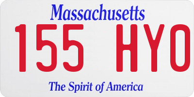 MA license plate 155HY0
