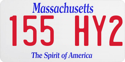 MA license plate 155HY2