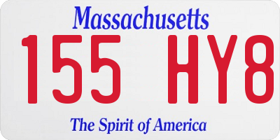 MA license plate 155HY8