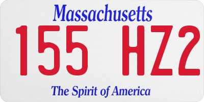 MA license plate 155HZ2