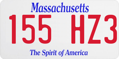 MA license plate 155HZ3