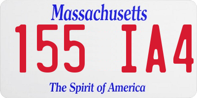 MA license plate 155IA4