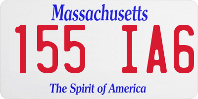 MA license plate 155IA6