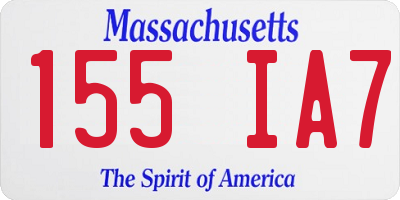 MA license plate 155IA7