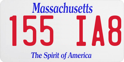 MA license plate 155IA8