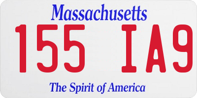 MA license plate 155IA9