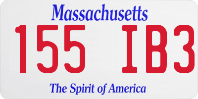 MA license plate 155IB3
