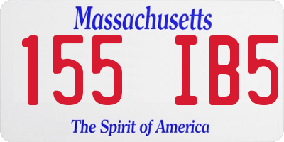 MA license plate 155IB5