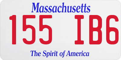 MA license plate 155IB6