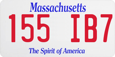 MA license plate 155IB7