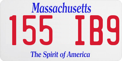 MA license plate 155IB9