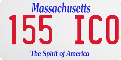 MA license plate 155IC0
