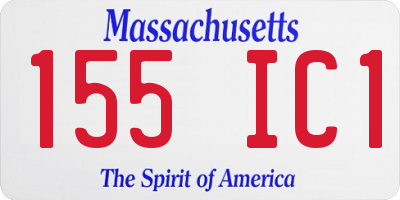 MA license plate 155IC1