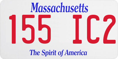 MA license plate 155IC2