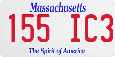 MA license plate 155IC3