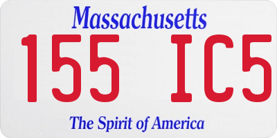 MA license plate 155IC5