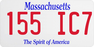 MA license plate 155IC7
