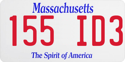MA license plate 155ID3
