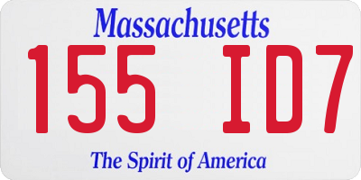 MA license plate 155ID7