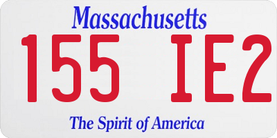 MA license plate 155IE2