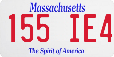 MA license plate 155IE4