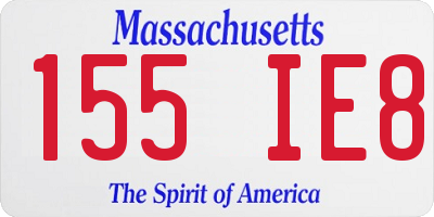MA license plate 155IE8