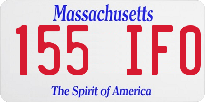 MA license plate 155IF0