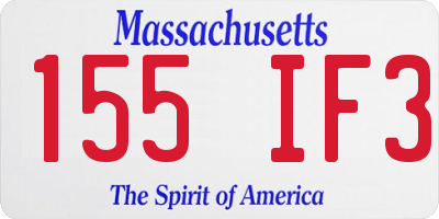 MA license plate 155IF3